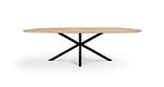 Tafelblad Dante Eiken Slide - Tafelblad Kleur Natural - Onderstel 010 Spinpoot Kd Kleur Black _ front