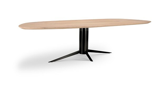 Tafelblad Dante Eiken Slide - Tafelblad Kleur Natural - Onderstel 013 Kolompoot Kleur Black - Hoofdfoto