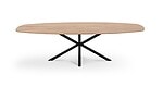 Tafelblad Dante Eiken deens ovaal - Tafelblad Kleur Natural - Onderstel 010 Spinpoot Kd Kleur Black _ front