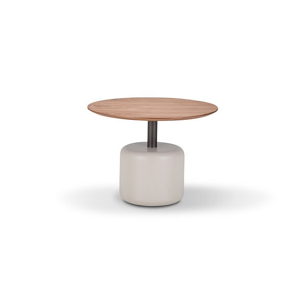 Salontafel Sarah 005 Rond 60x44 - Poot Off White, Walnoot
