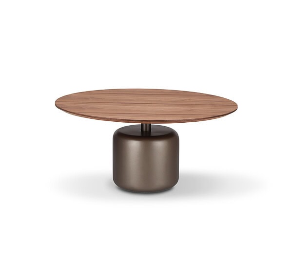 Salontafel Sarah 004 Rond 80x38 - Poot Bronze, Walnoot