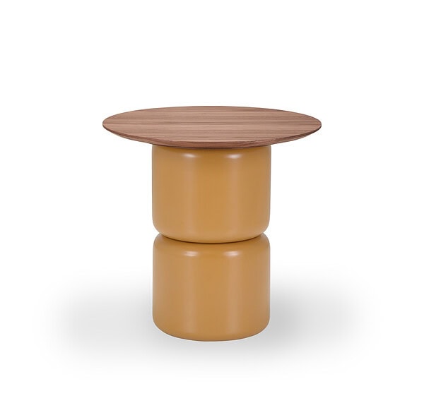 Bijzettafel Sarah 006 Rond 55x53 - Poot Cognac, Walnoot