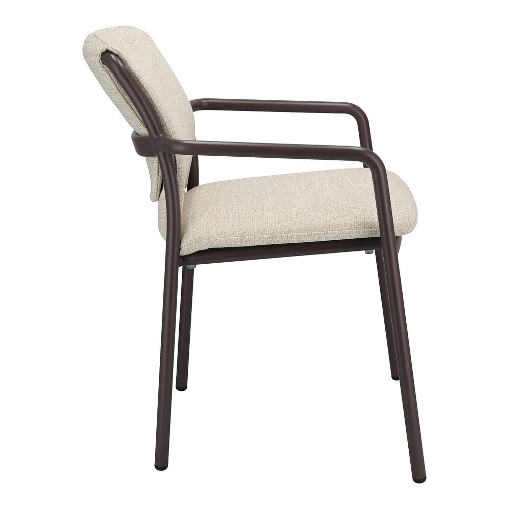 Flo_Armstoel_Aluminium_Brown_ - Side