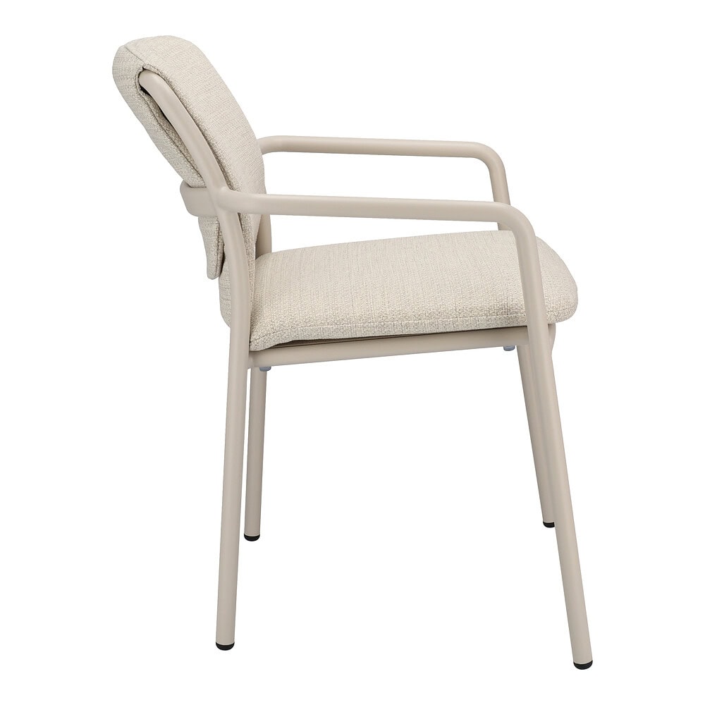 Flo_Armstoel_Aluminium_Creme_ - Side